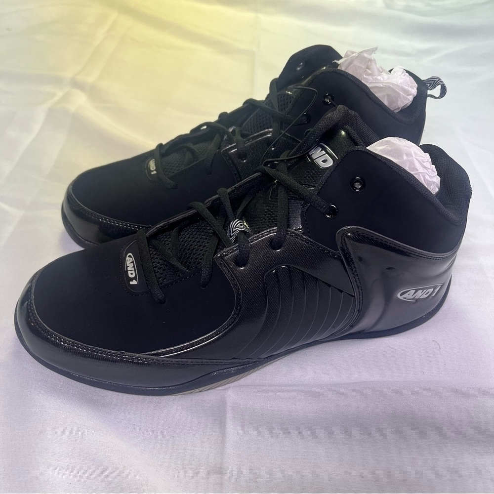 AND 1 Men's New 12 Black Mid-Top Basketball Athletic Sports Sneakers